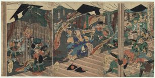 Утагава Ёсиику, 1833-1904 гг. "Нападение Сога Горо на Сукэцунэ"